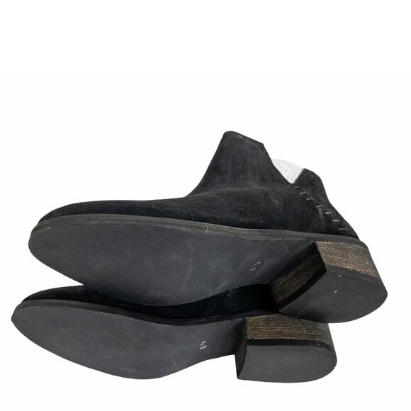 Diba True Silver Studded Black Vio Lyn Suede Block Heel Ankle Boots 8.5 Women's - Picture 8 of 12